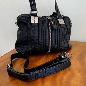 Tulah Ray Zip Split Leather Shoulder Bag with attachable shoulder strap